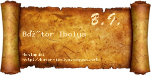 Bátor Ibolya névjegykártya