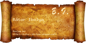 Bátor Ibolya névjegykártya