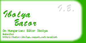 ibolya bator business card