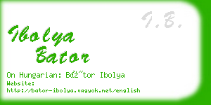 ibolya bator business card